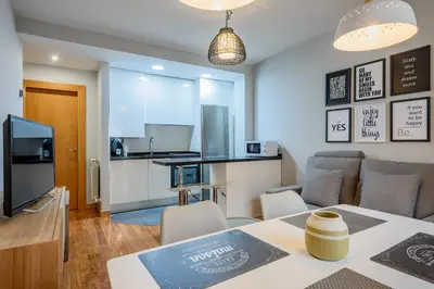 Una cocina o zona de cocina en San Nicolás parking gratuito